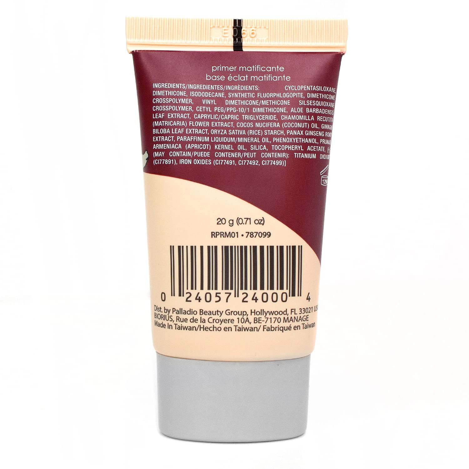 Récipient compact Palladio Rice Primer pour retouches.