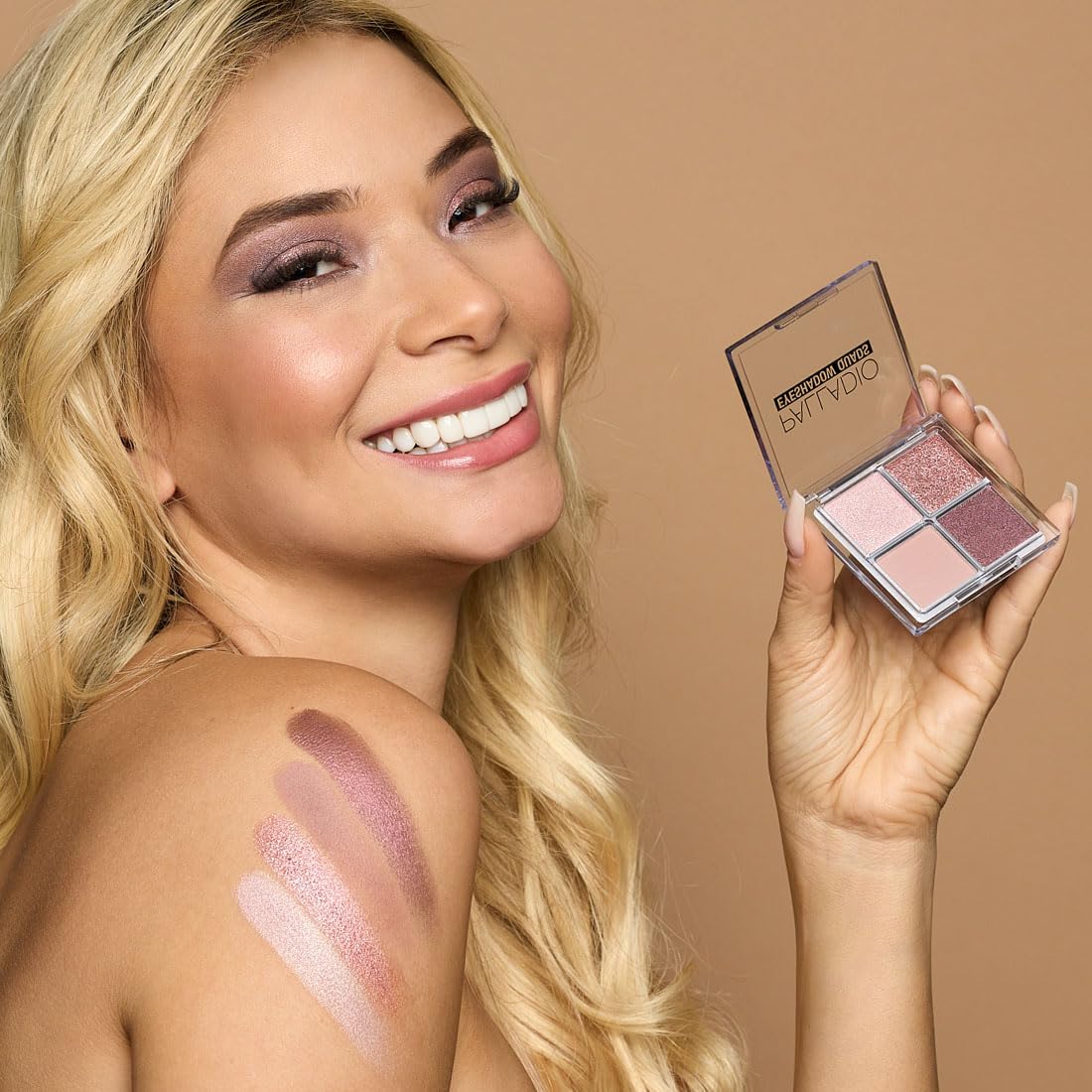 Palladio Eyeshadow Quad – nuances scintillantes pour motifs lumineux et texturés