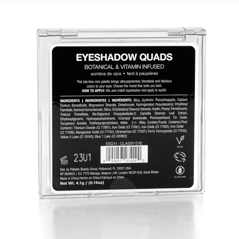 Palette Palladio Quad ombre bois bronze pour définir les yeux avec chaleur.
