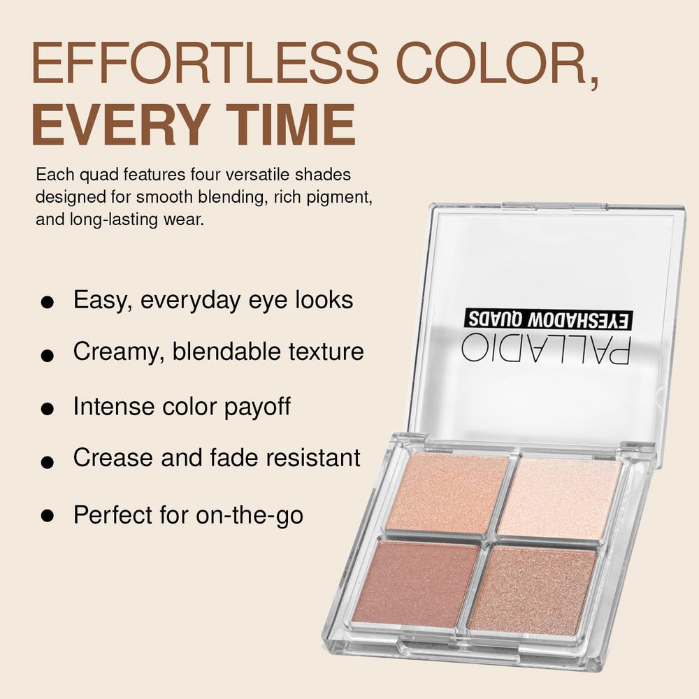 Palette Palladio Quad ombre or pailleté pour une touche glamour en soirée.