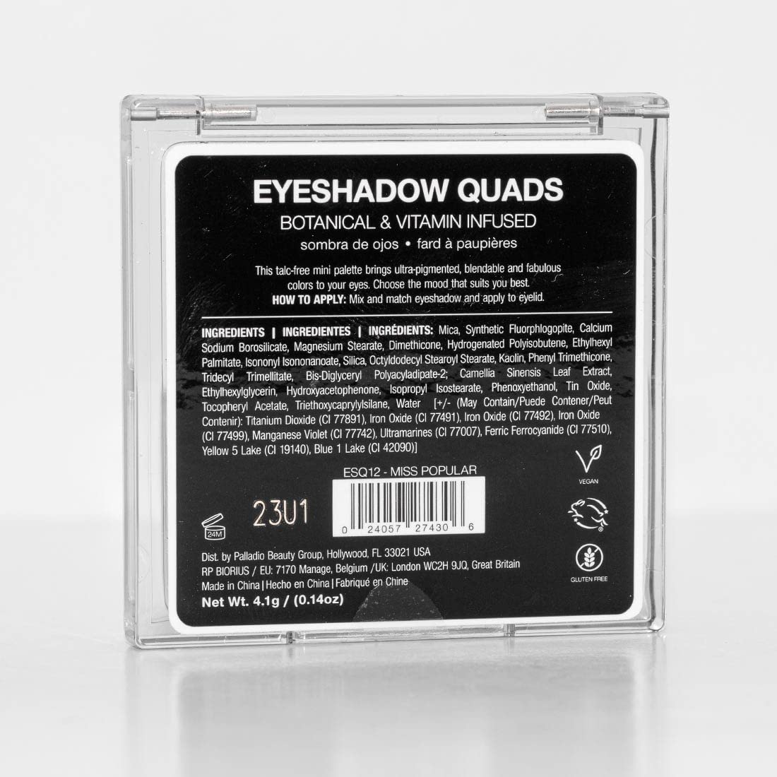 Palladio Quad usage quotidien autour des yeux, fini durable et confort.