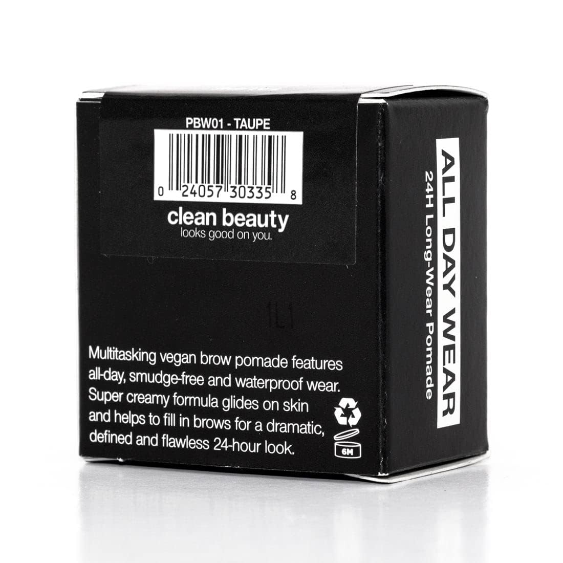 Tenue imperméable Palladio Brow Pomade résiste à l’eau et à la sueur.