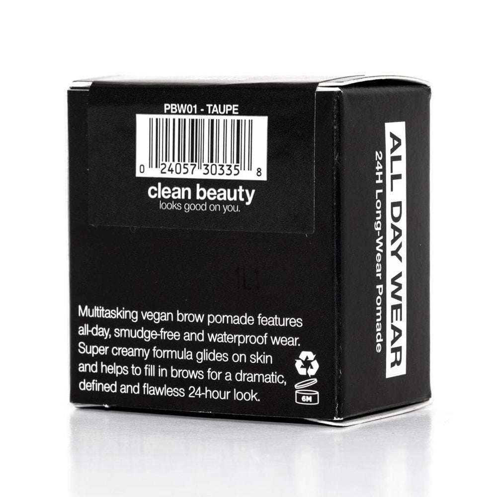 Tenue imperméable Palladio Brow Pomade résiste à l’eau et à la sueur.
