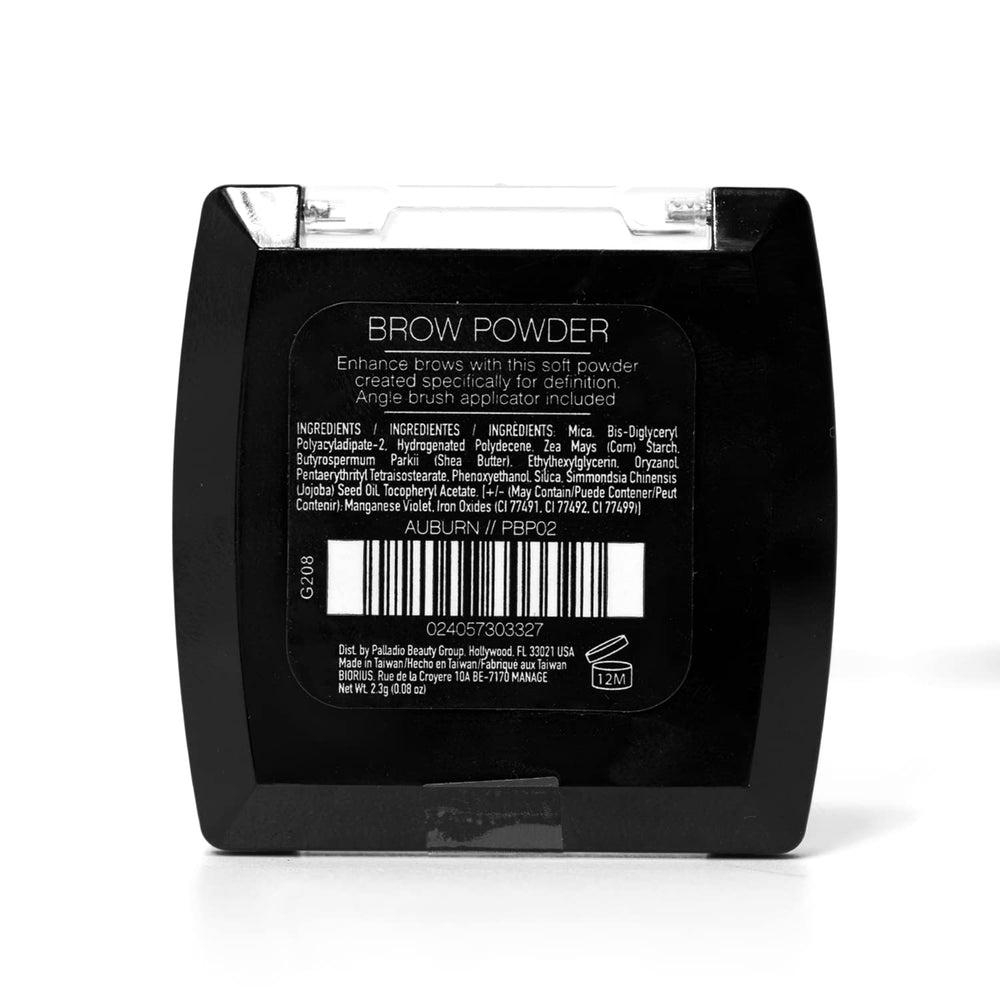 Palladio Brow Powder – formulation sans parabènes et cruelty-free Leaping Bunny.