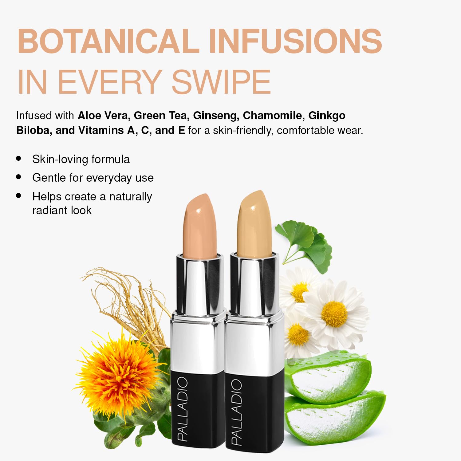 Teinte neutre du Palladio Concealer adaptée à différentes carnations