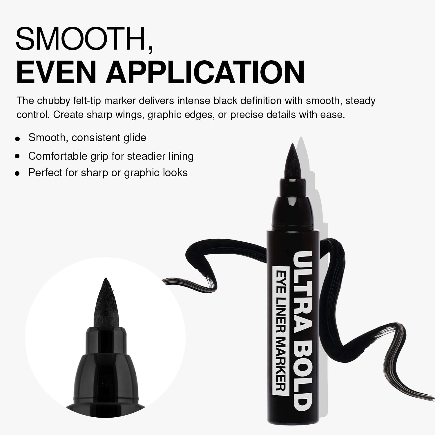 Palladio stylo delineateur extrême audace carbon noir sèche rapidement pour un look net.