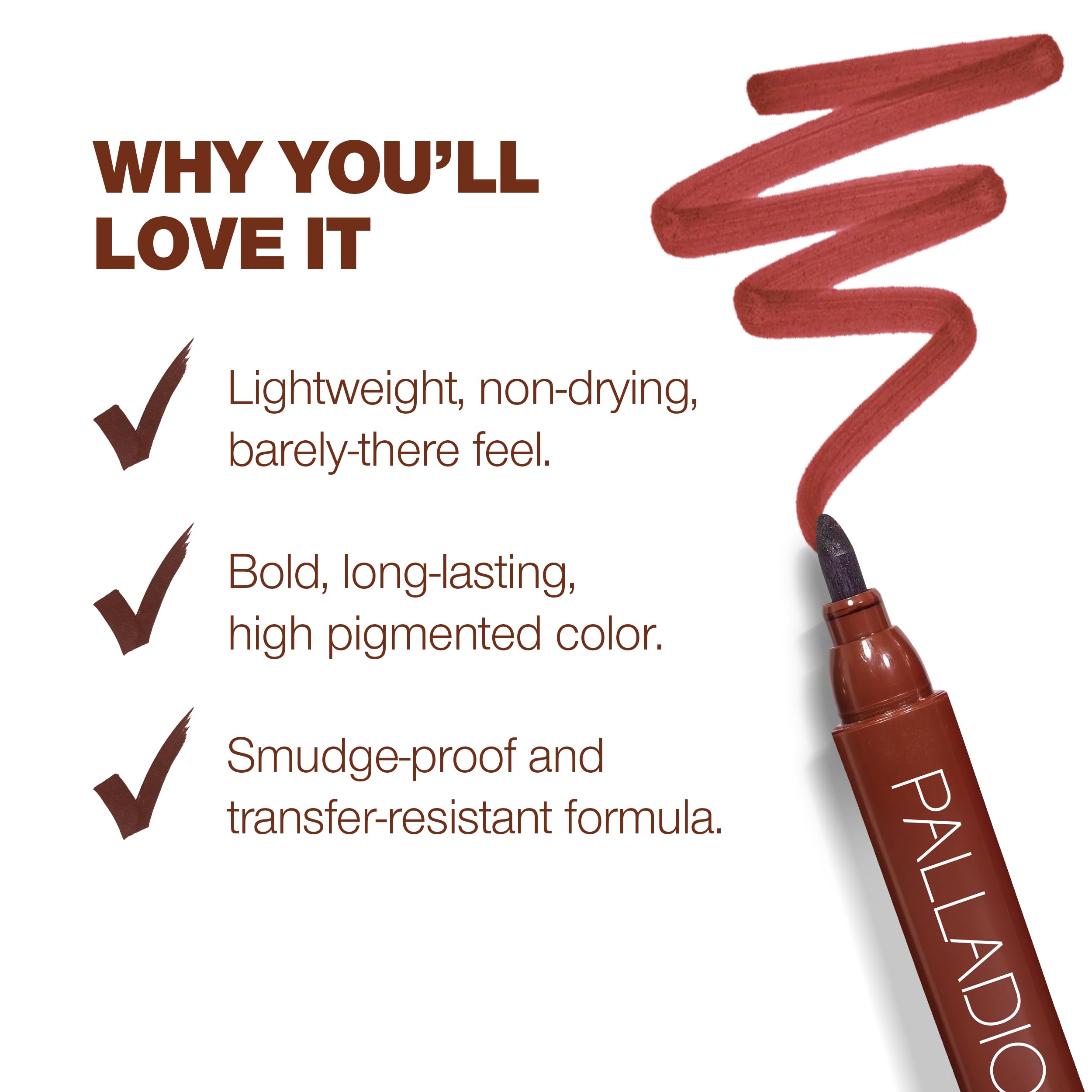 Palladio Lip Stain : formule impermeable resistente a l eau