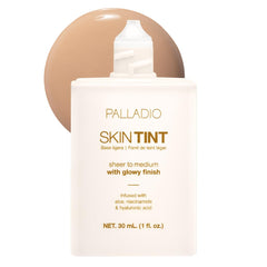 Palladio Teint peau – bouteille visible, hydratation légère et éclat naturel.