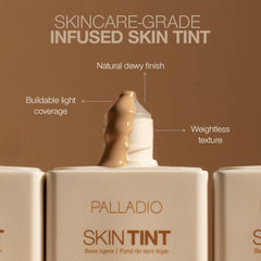 Palladio Teint peau – application avec les doigts, glisse facile et couvrance légère.