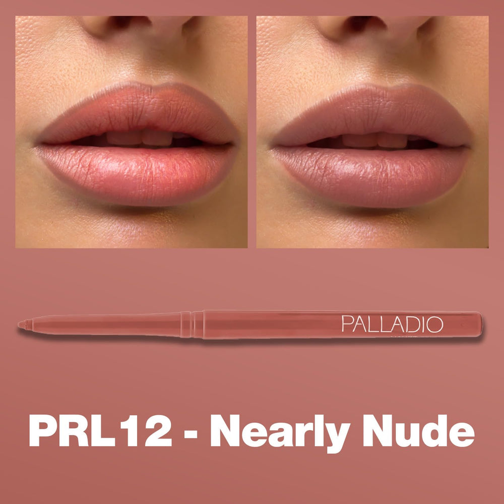 Teinte levres nu Palladio pour un look naturel.