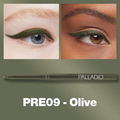 Palladio Teinte Olive Crémeuse, glisse en douceur pour un contour précis.