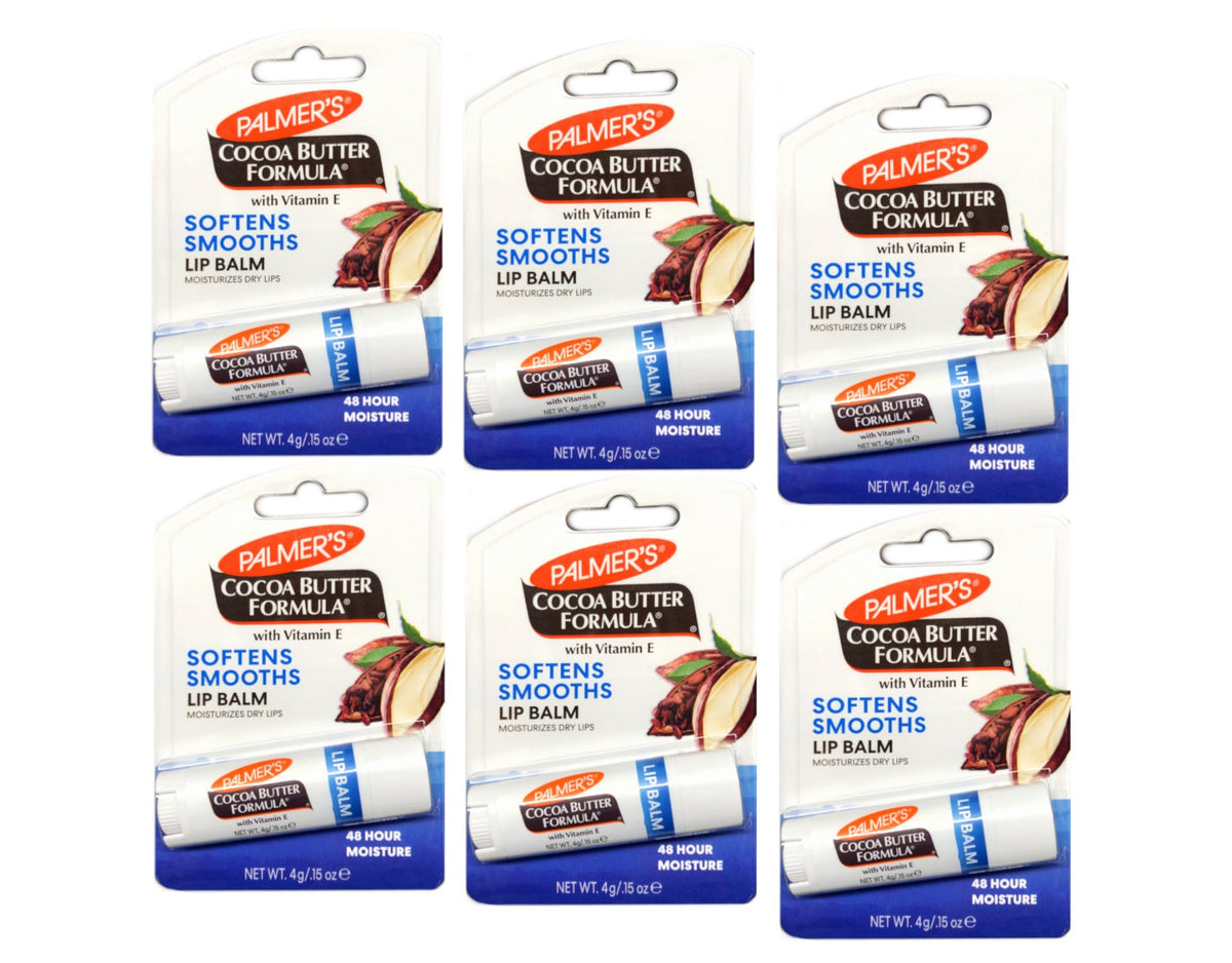 Palmer's baume lèvres beurre cacao lot de 6, texture douce et hydratante
