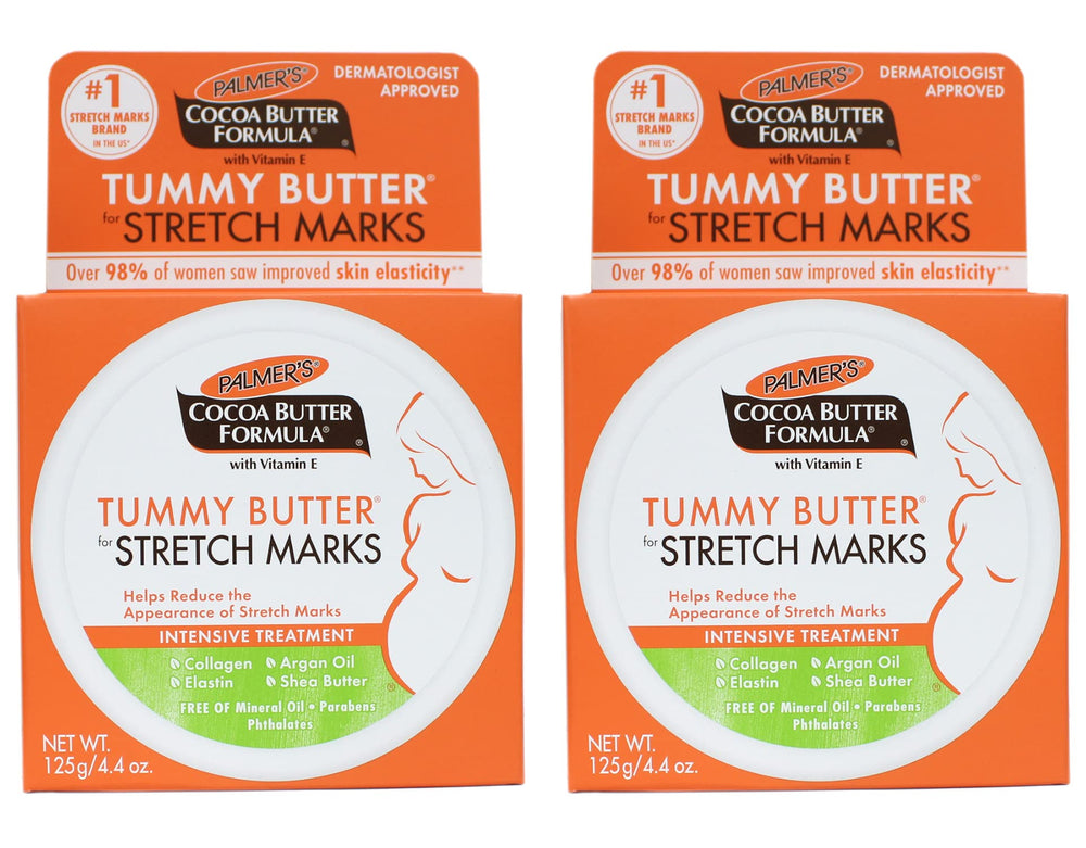 Palmer's Beurre cacao ventre, lot de 2, hydratation douce pour la peau du ventre.