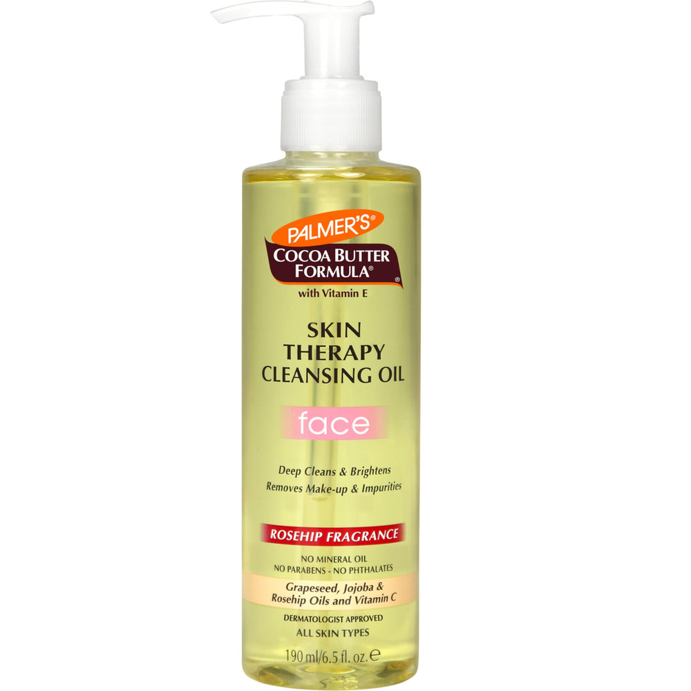 Palmer's Huile Nettoyante Visage avec beurre de cacao et rose musquée pour un teint frais.