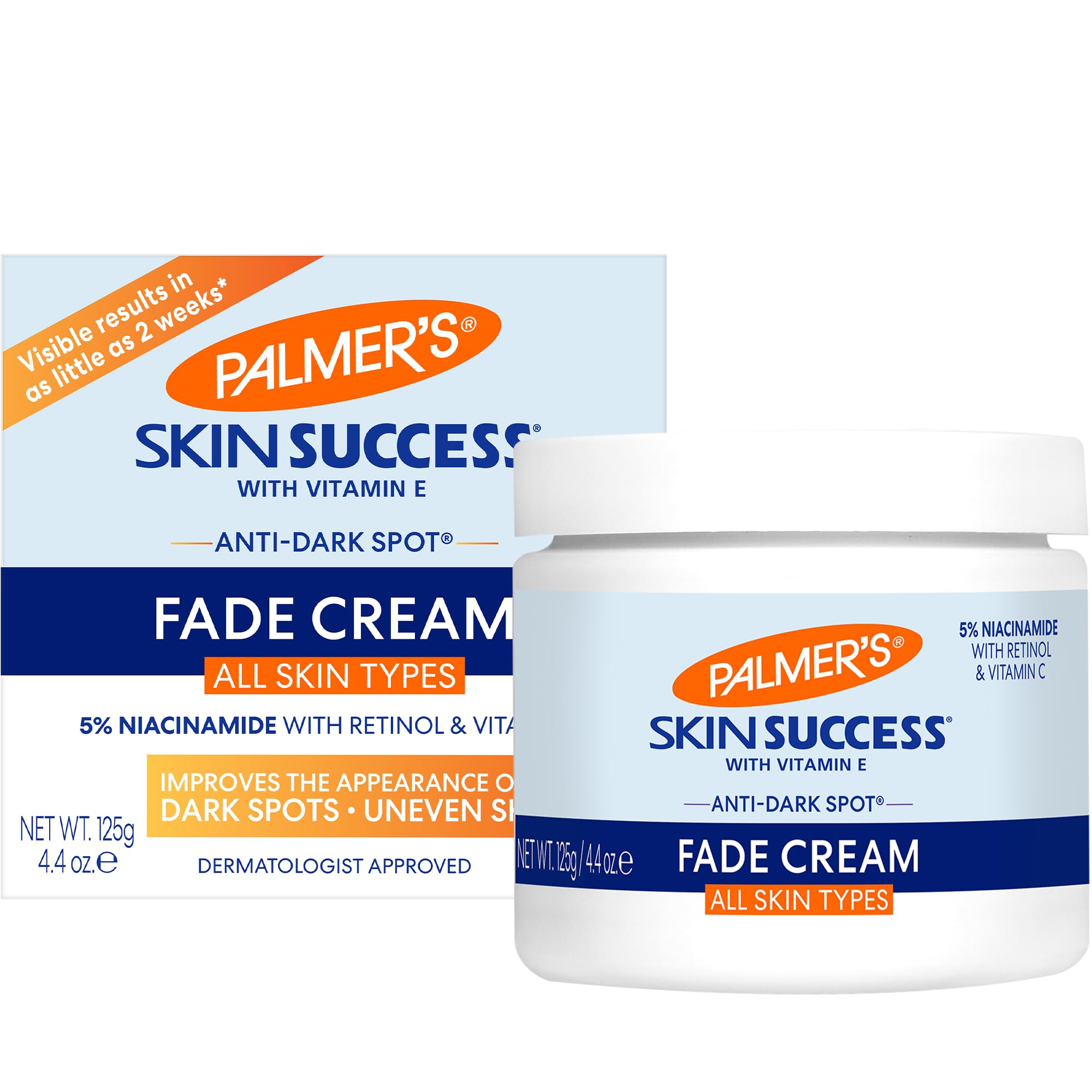 Palmer's Skin Success crème anti-taches visage, flacon visible et potentiel éclaircissant doux.
