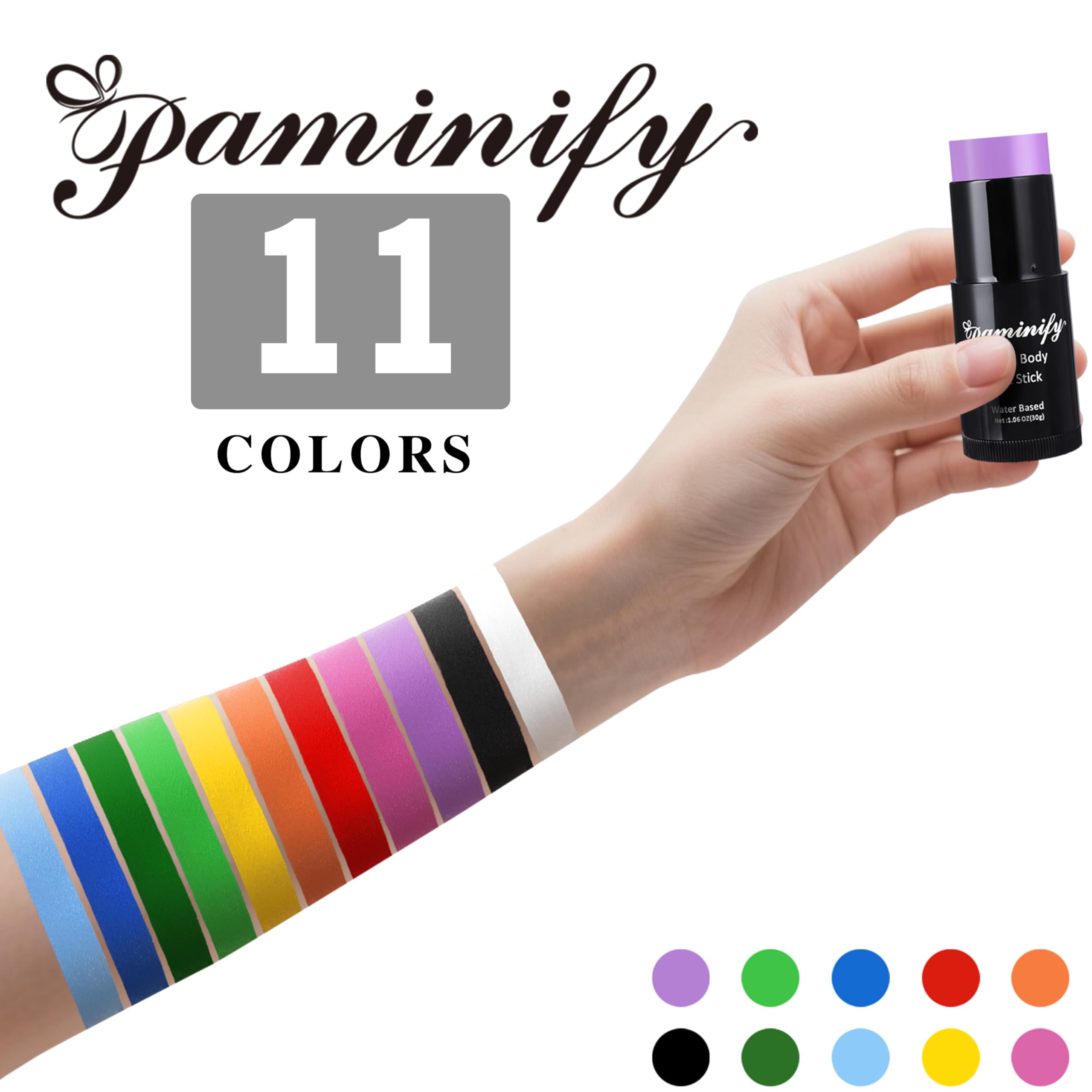 Paminify facile à enlever avec démaquillant après fixation.