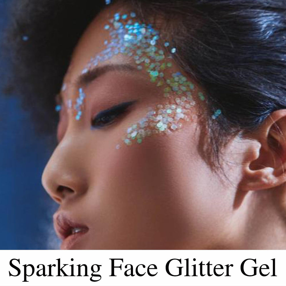Paminify Gel paillettes blanc corps, éclat festif sur la peau