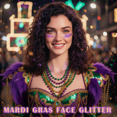 Paminify Glitter visage-corps Violet pour maquillage waterproof.