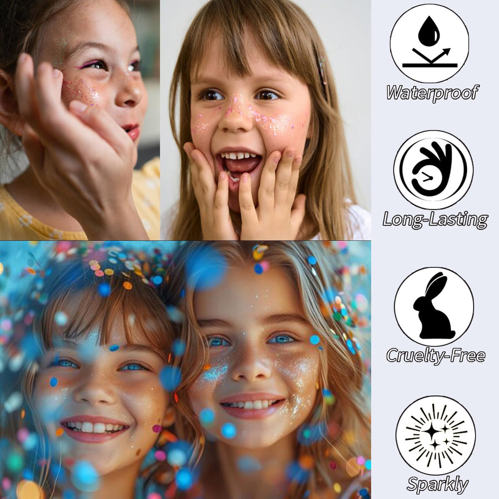 Paminify stick paillettes arc-en-ciel blanc pour yeux, mise en valeur