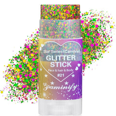 Paminify stylo paillettes Mardi Gras sur cheveux et visage pour un éclat rapide