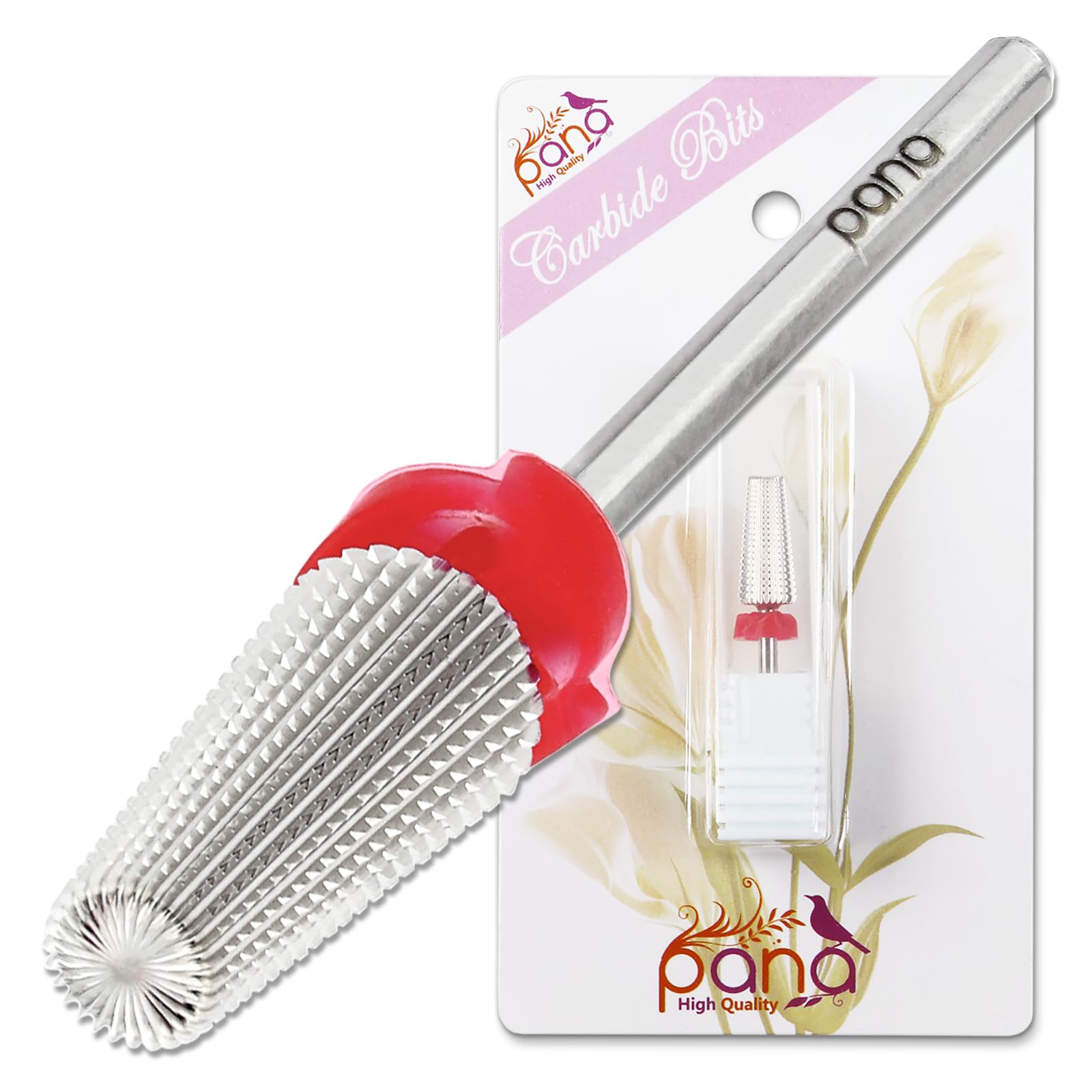PANA Nail Carbide 5 en 1, bit fin argenté pour retrait précis.