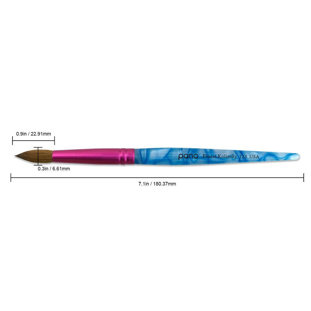 PANA pinceau acrylique Kolinsky, ferrule rose assure une connexion fiable et durable.