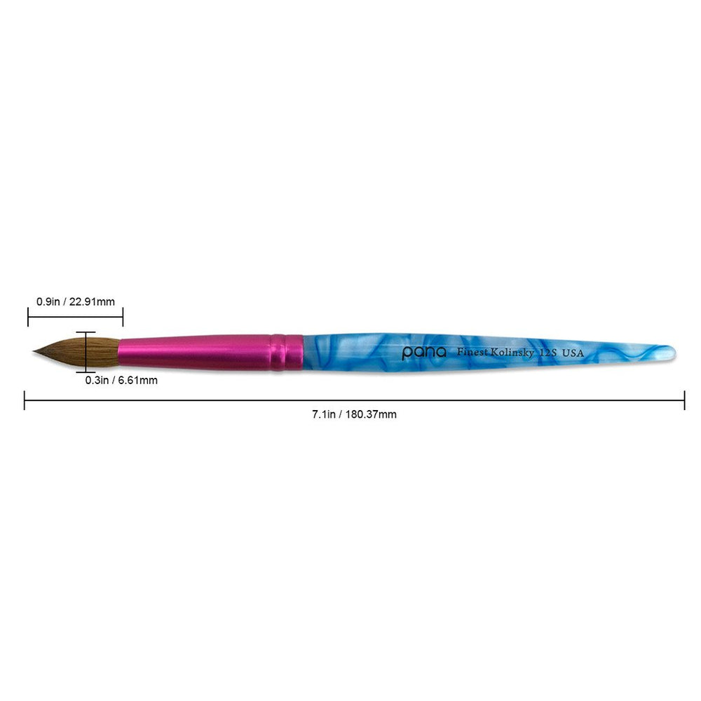 PANA pinceau acrylique Kolinsky, ferrule rose assure une connexion fiable et durable.
