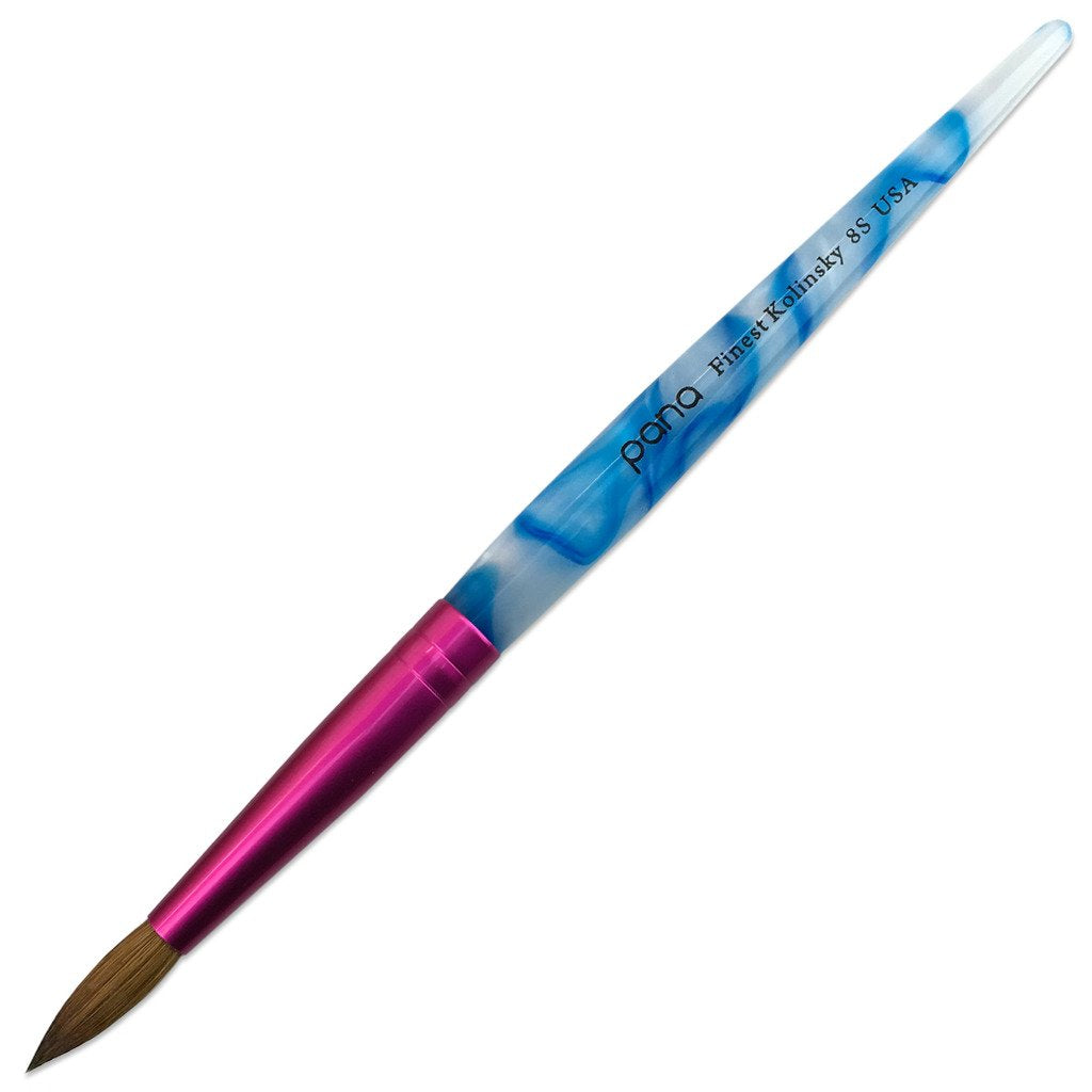 PANA pinceau ongles Kolinsky, manche swirl, prise en main confortable.