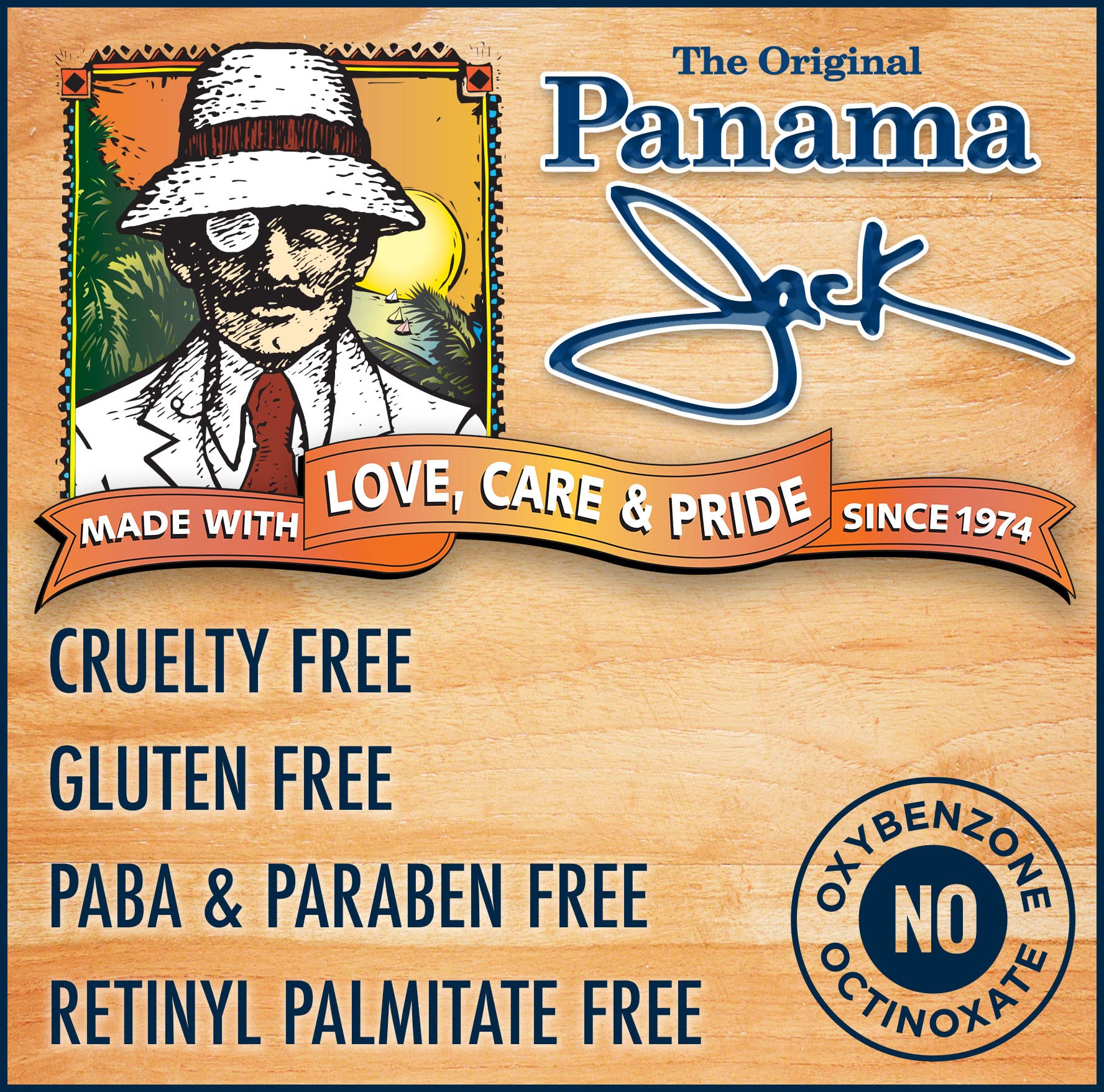Panama Jack Lotion bronzante SPF4 – capuchon pivotant pour application pratique.