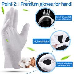 Gants PangtiKu coton blanc tailles enfant et adulte pour tous.