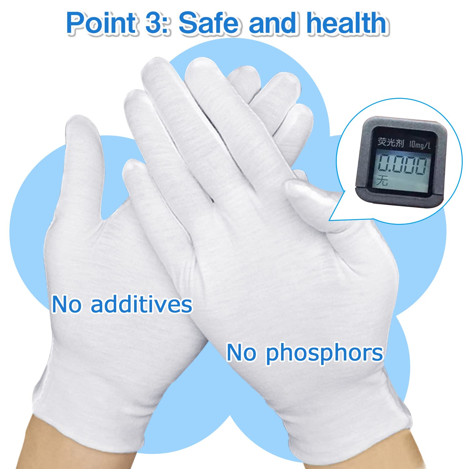 Gants PangtiKu coton blanc usage quotidien et soin des mains.