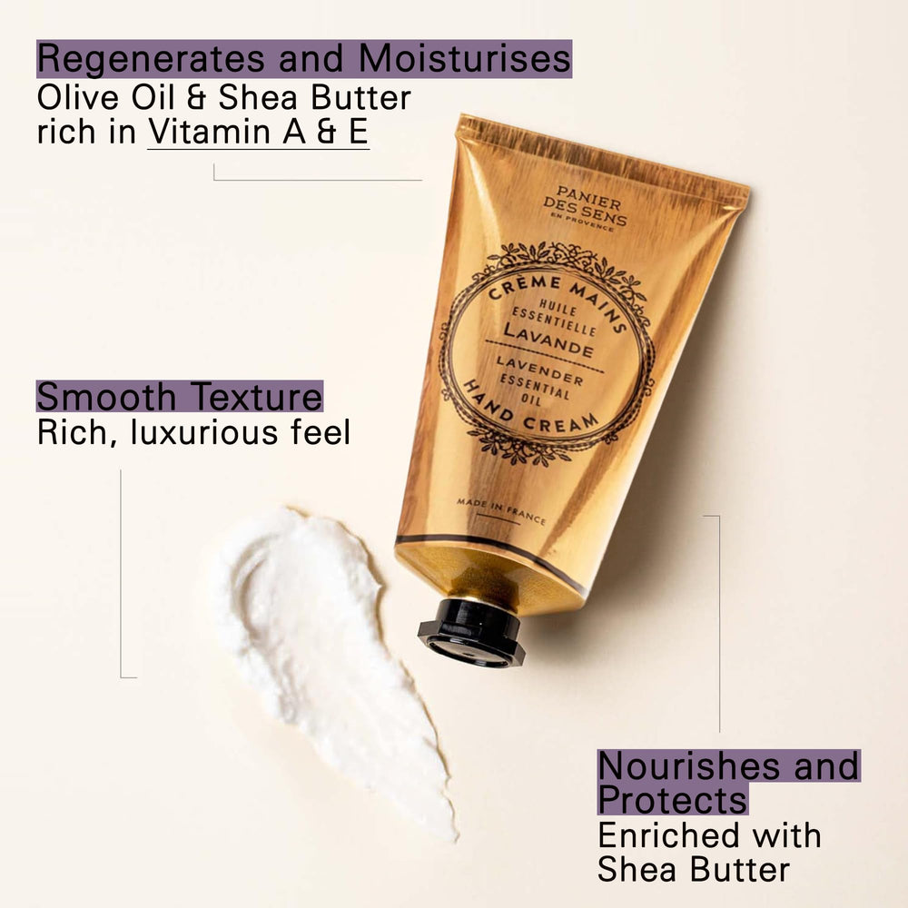 Panier des Sens Crème Mains Lavande – texture onctueuse nourrissant la peau