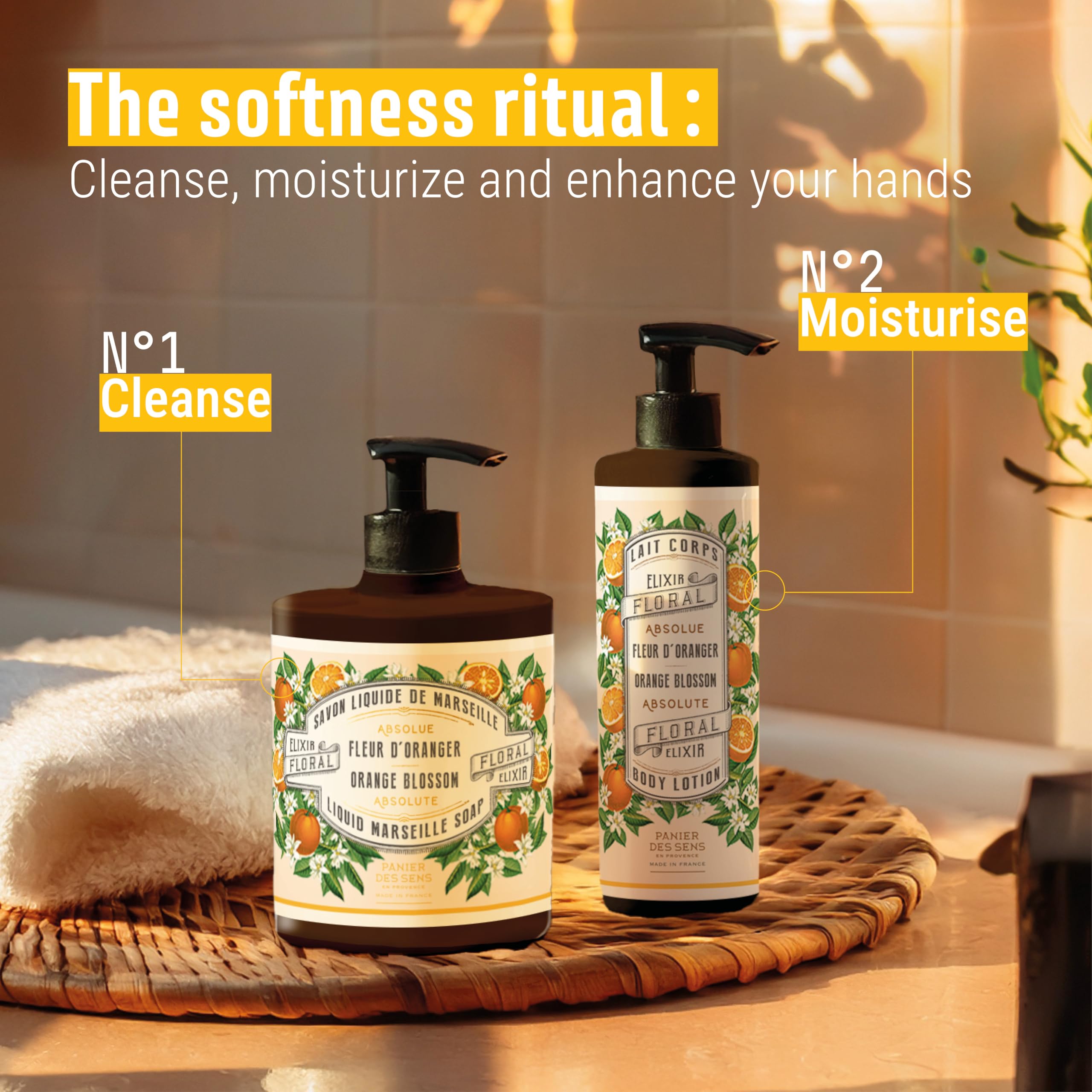 Panier des Sens – routine hydratante mains et corps, peau équilibrée.
