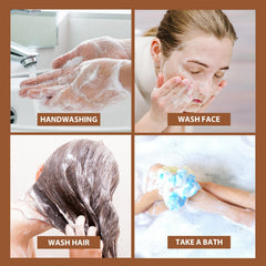Savon-shampoing solide Panmall Fallopia Multiflora, barre épaisse adaptée cheveux noirs et épais.