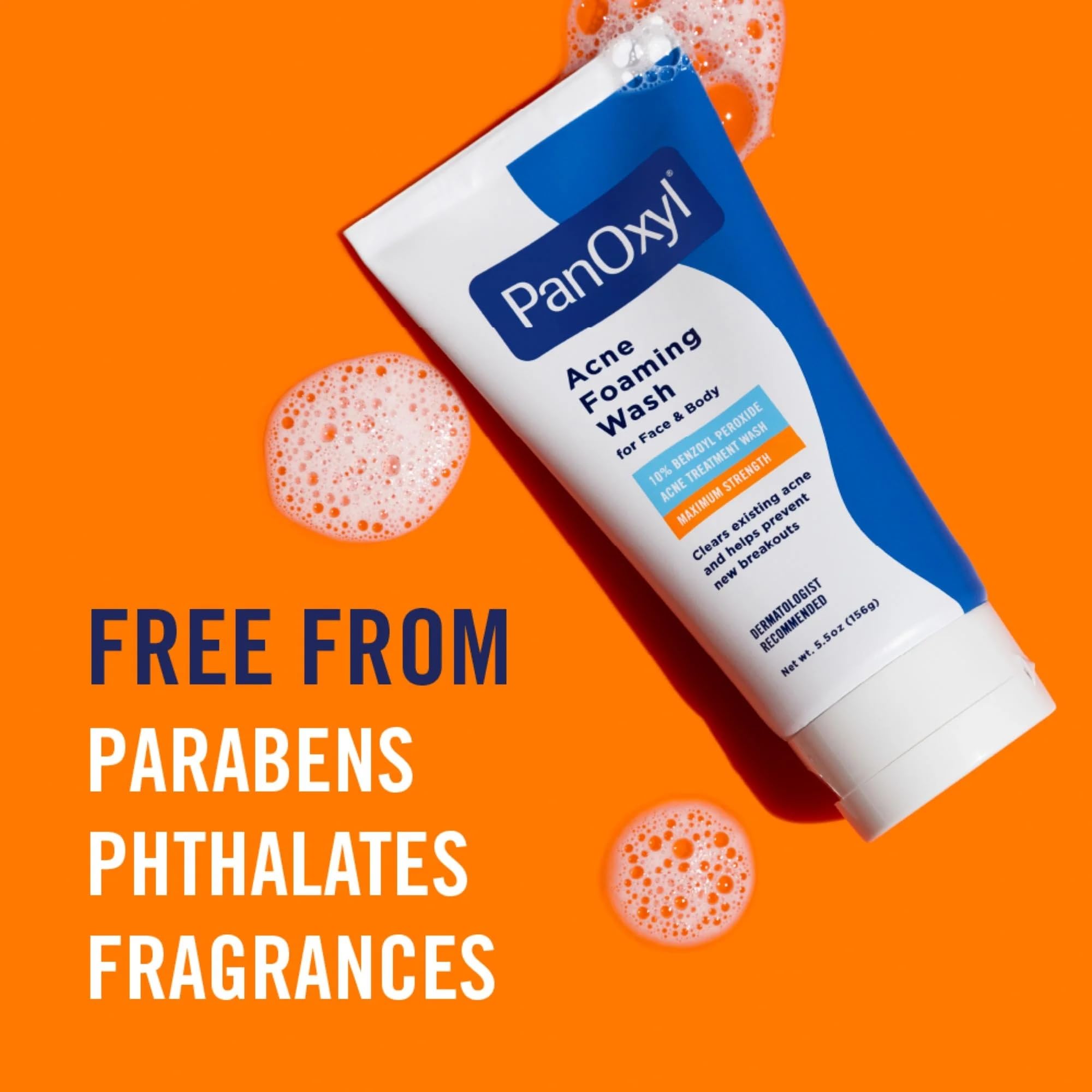 PanOxyl application visage mousse, expérience de lavage rapide