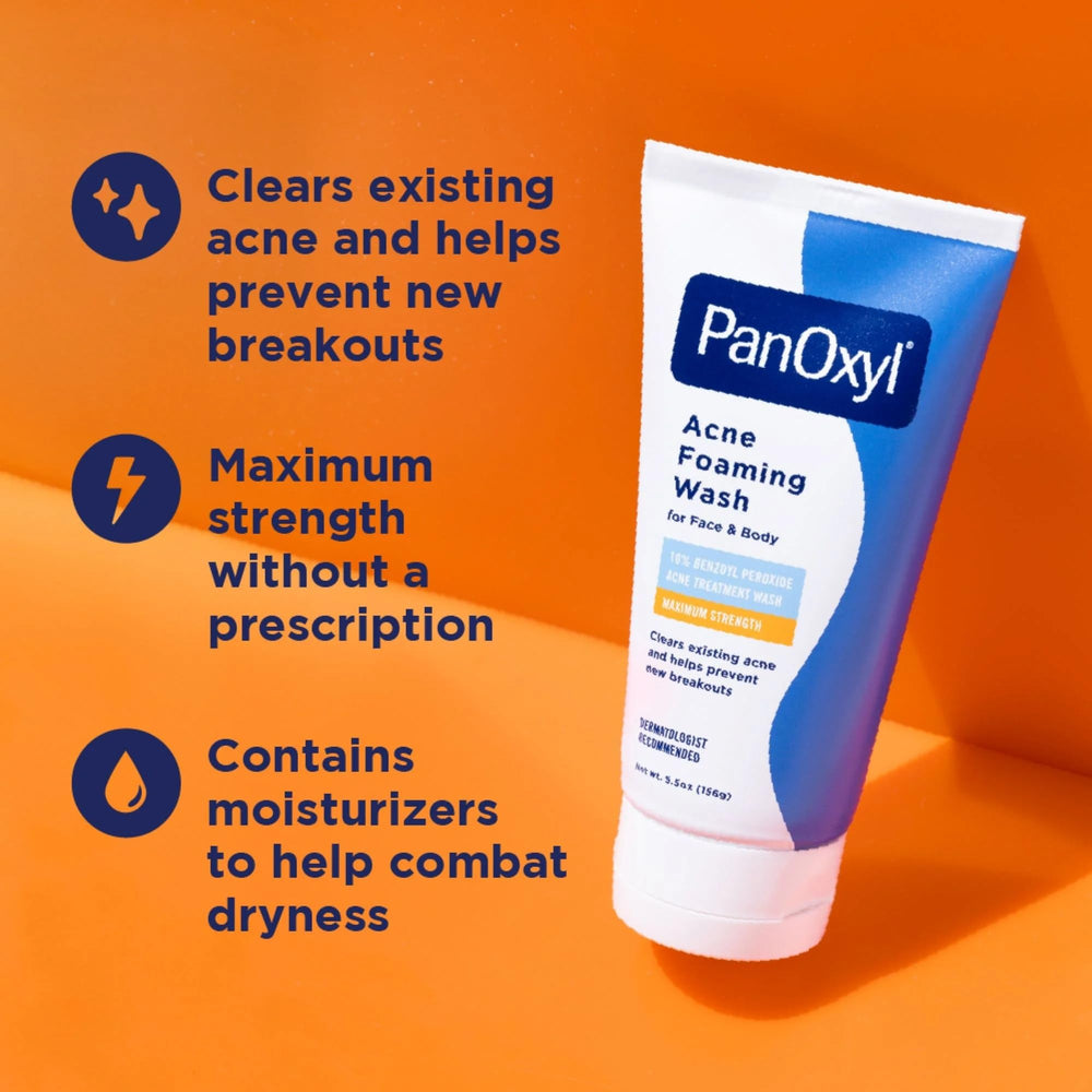 PanOxyl texture nouvelle, lavage visage avec formulation douce