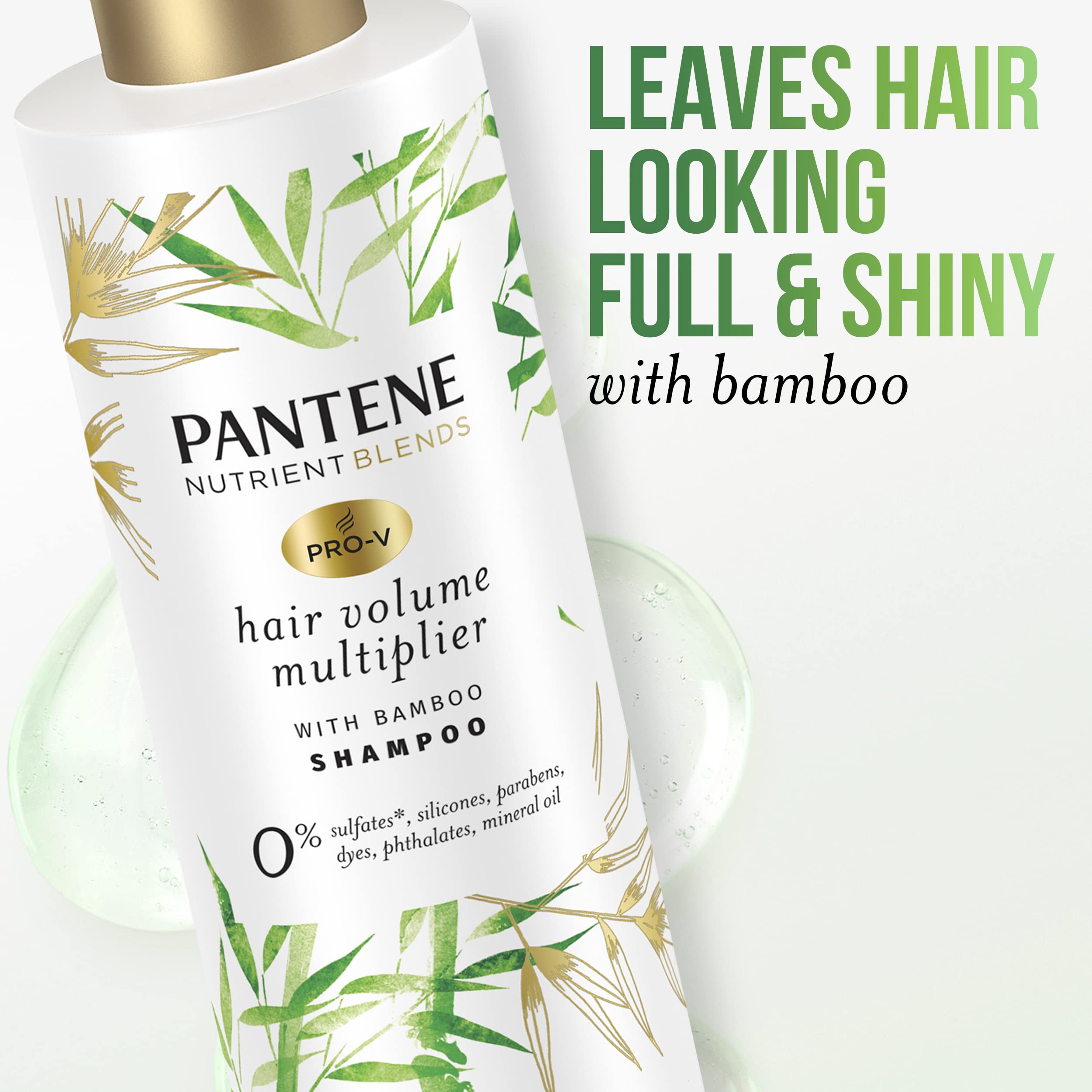Pantene Bambou Extrait, brillance et vitalité pour cheveux fins.