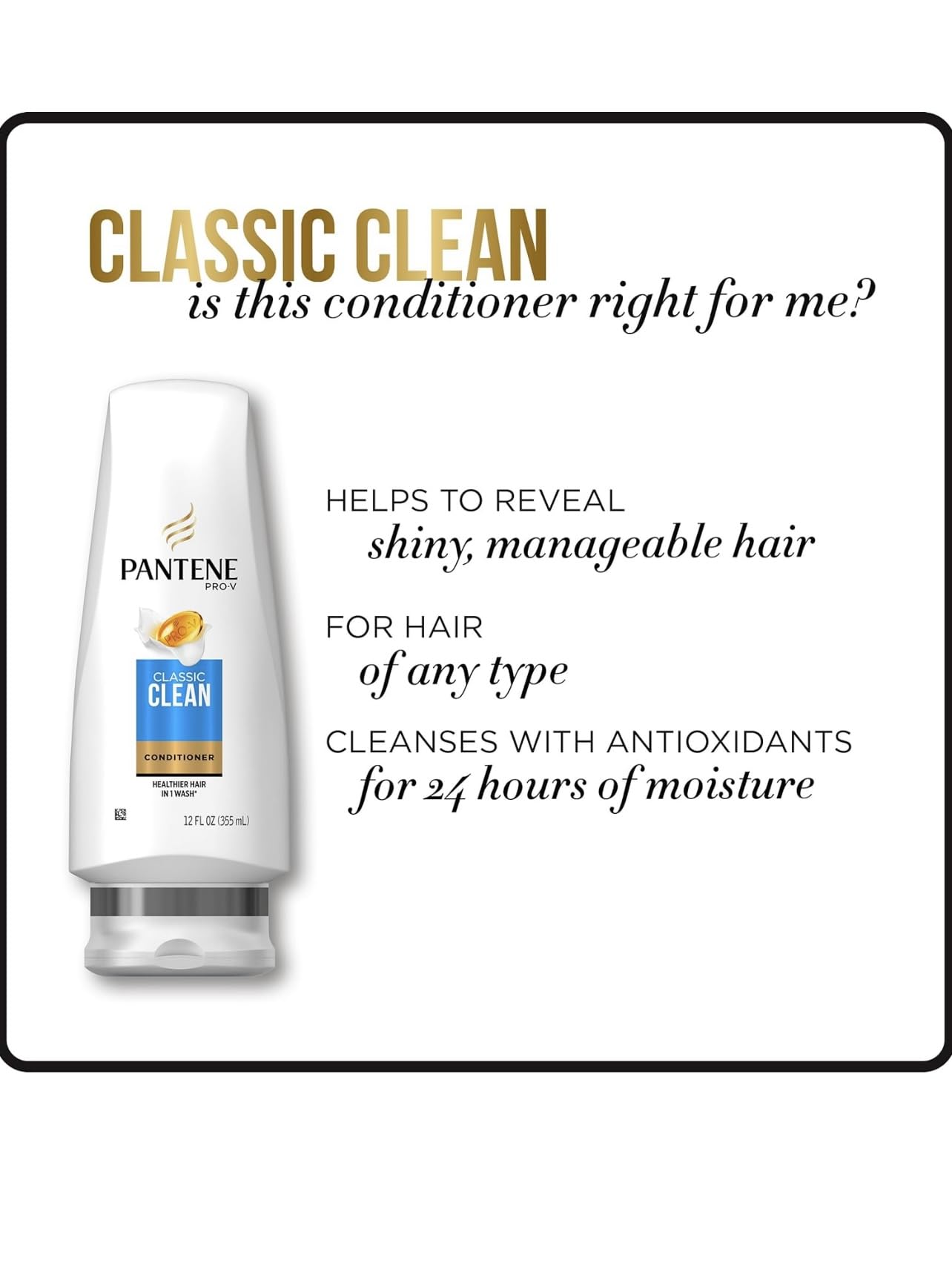 Emballage double 24oz du Pantene Classic Clean Conditioner pour une valeur durable.