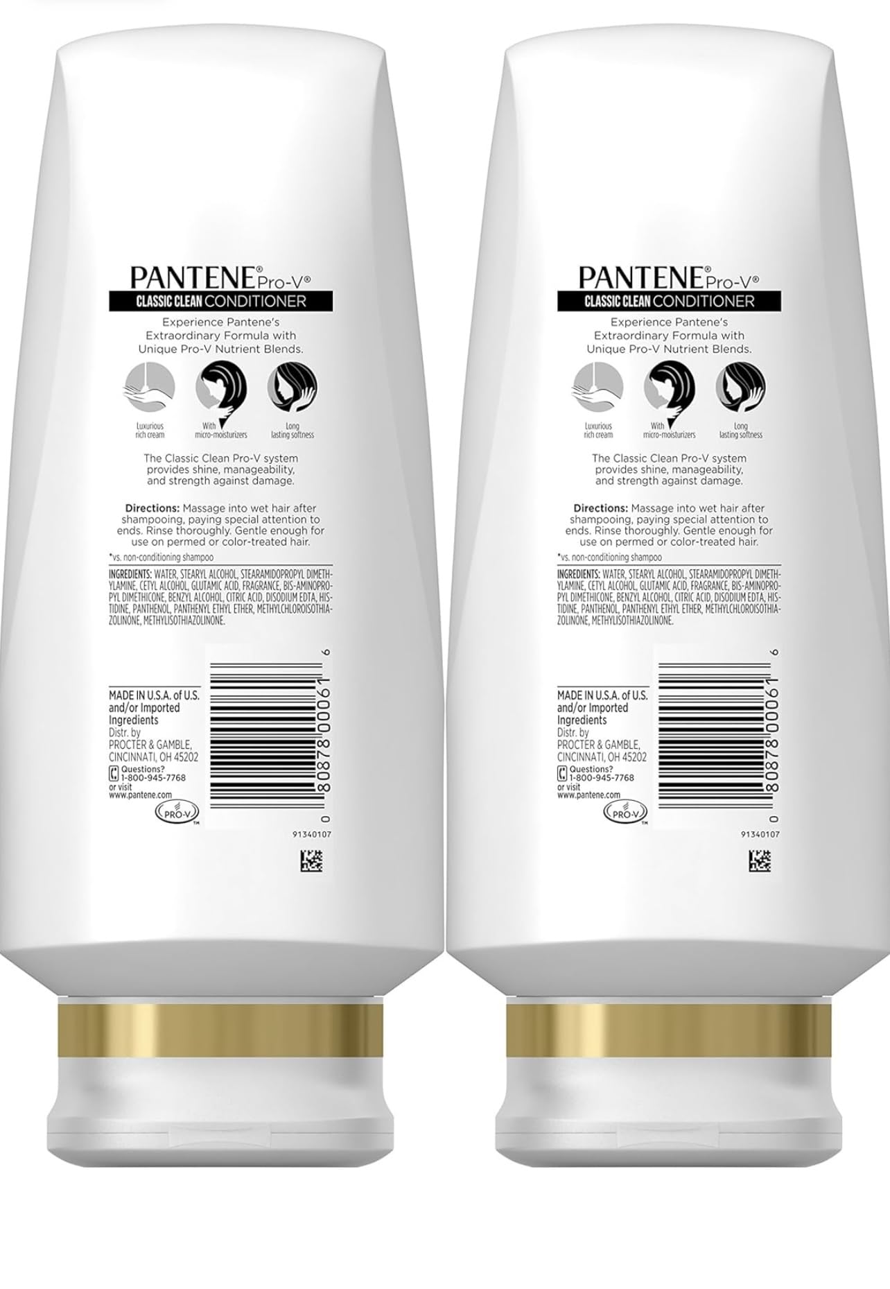 Texture crèmeuse du Pantene Classic Clean Conditioner prête à l’application douce.