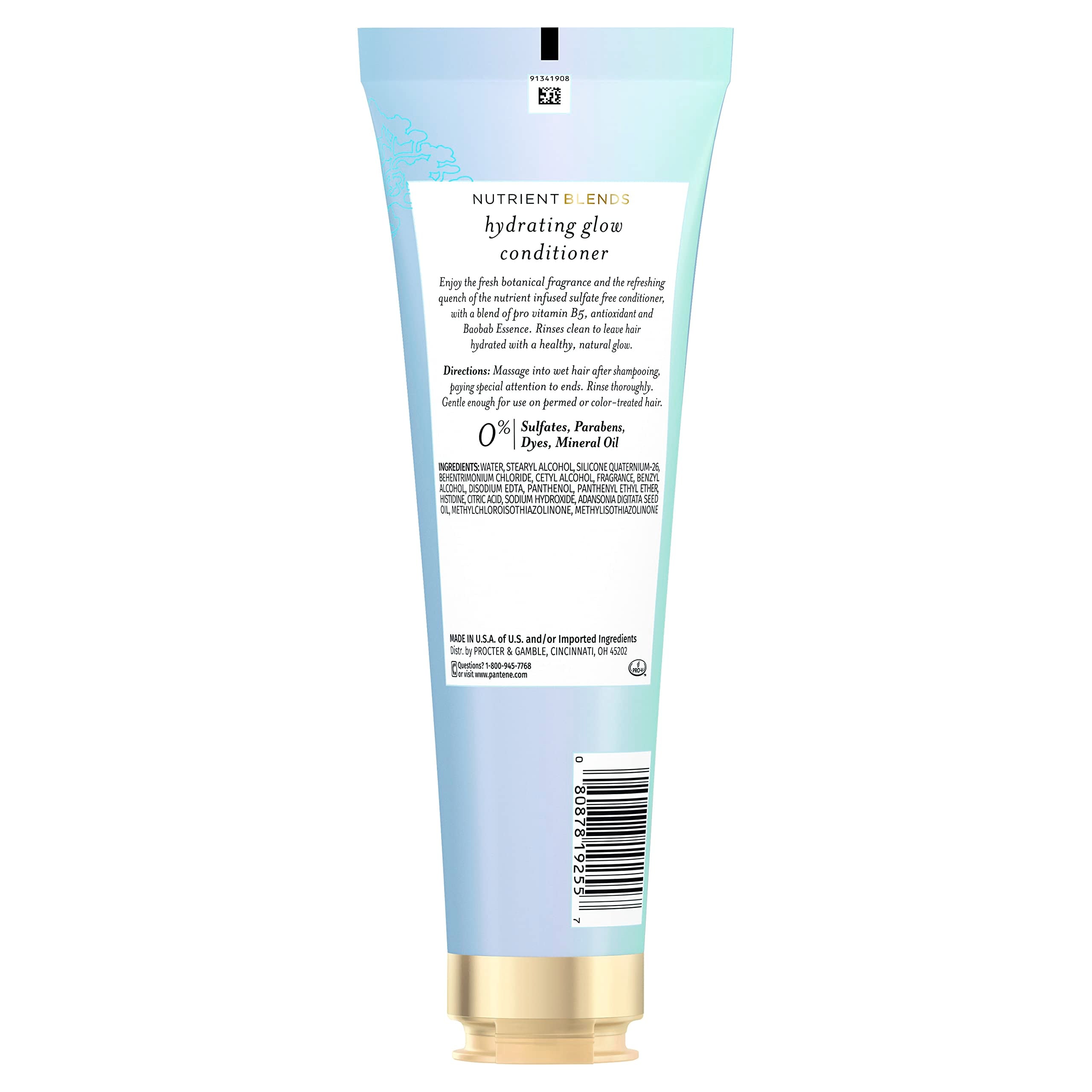 Pantene Conditionneur Sans Sulfates : bouteille épurée offrant douceur et hydratation légère.