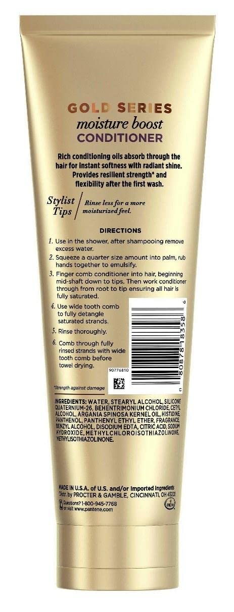 Pantene Gold Series Après-shampooing Boost texture crème douce pour démêlage.