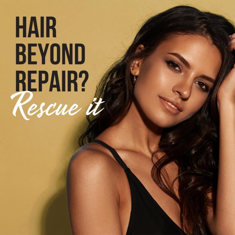 Hair shows a glossy finish after using Pantene Rescue Shots