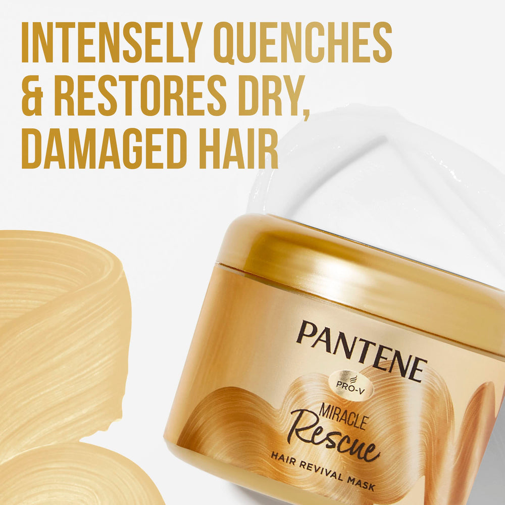 Pantene Masque Cheveux – texture crème satinée enveloppe les longueurs pour douceur.