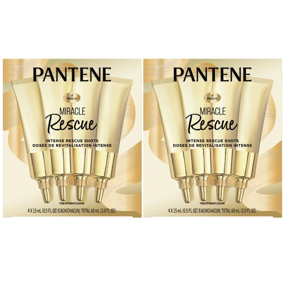 Pantene Miracle Rescue Shots bottle close-up highlighting deep repair potential