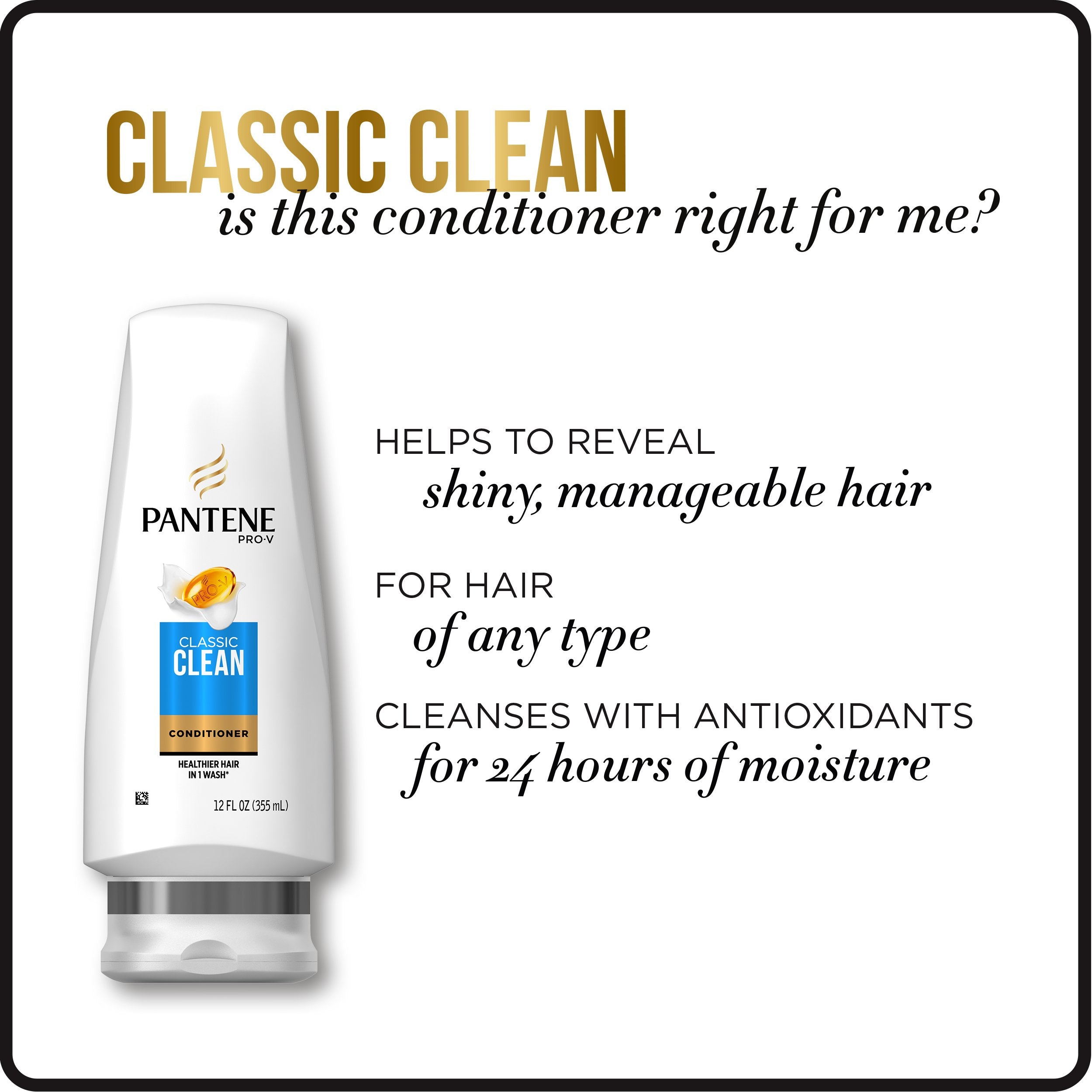Cheveux plus brillants après Pantene Pro-V Classic Clean