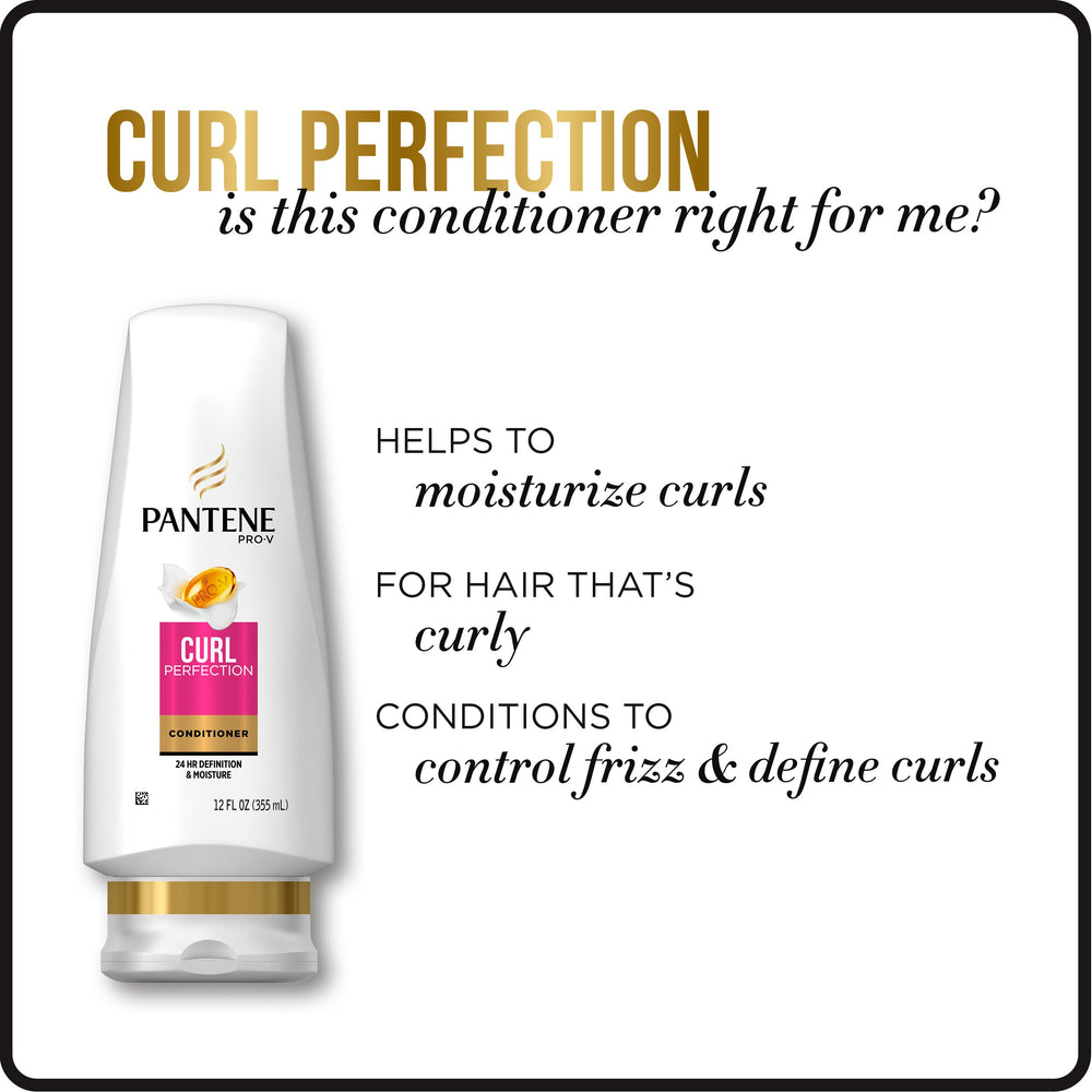 Pantene Pro-V Curl Perfection Conditioner – contrôle du frisottis et bordures des cuticules lisses.