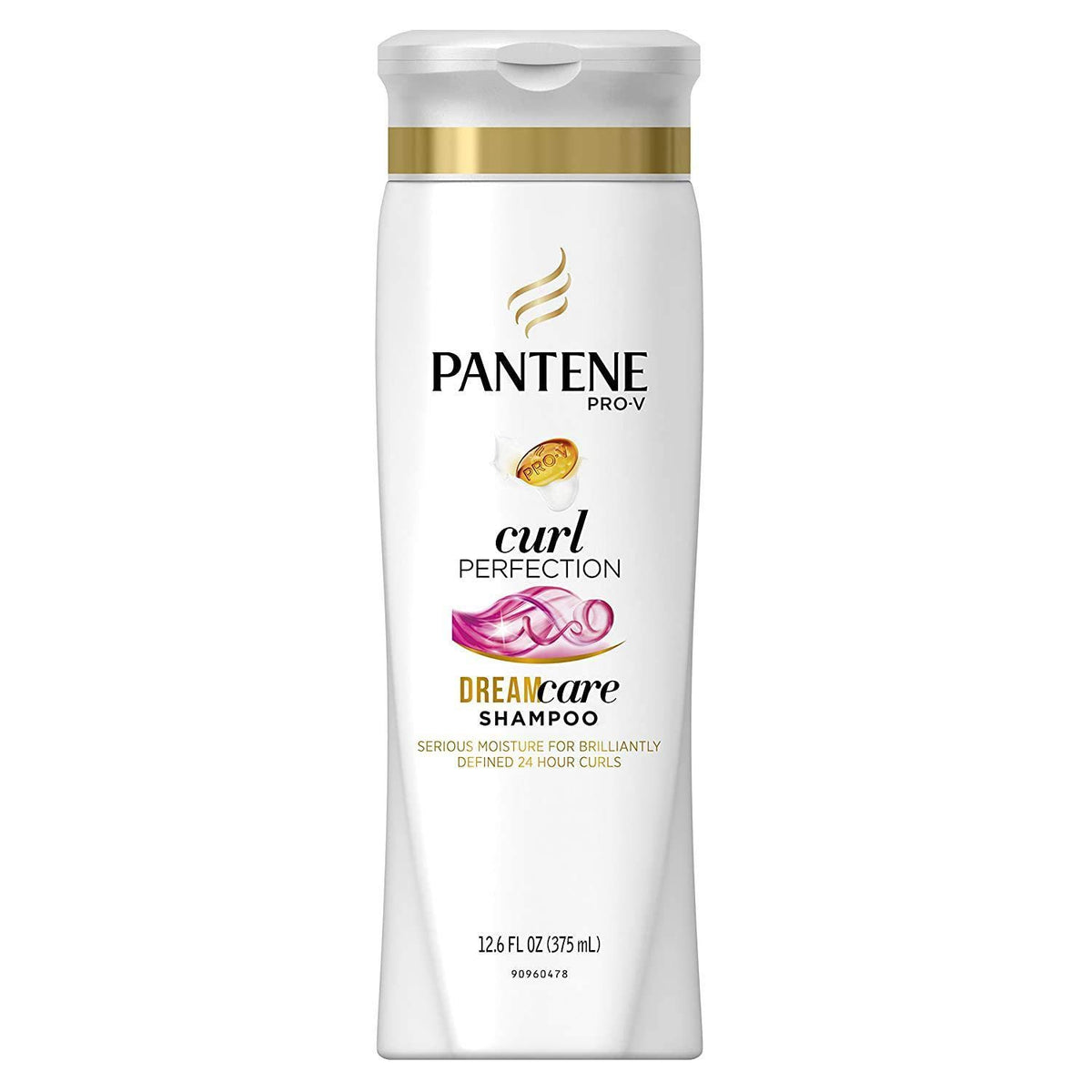 Pantene Pro-V Curly Perfection, bouteille violette, pour la définition des boucles et le contrôle des frisottis.