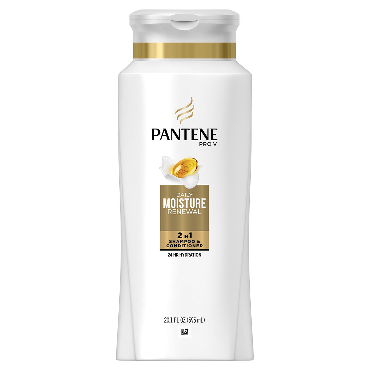 Pantene Pro-V Daily Moisture Renewal 2-in-1 shampoo bottle delivering hydration for daily care