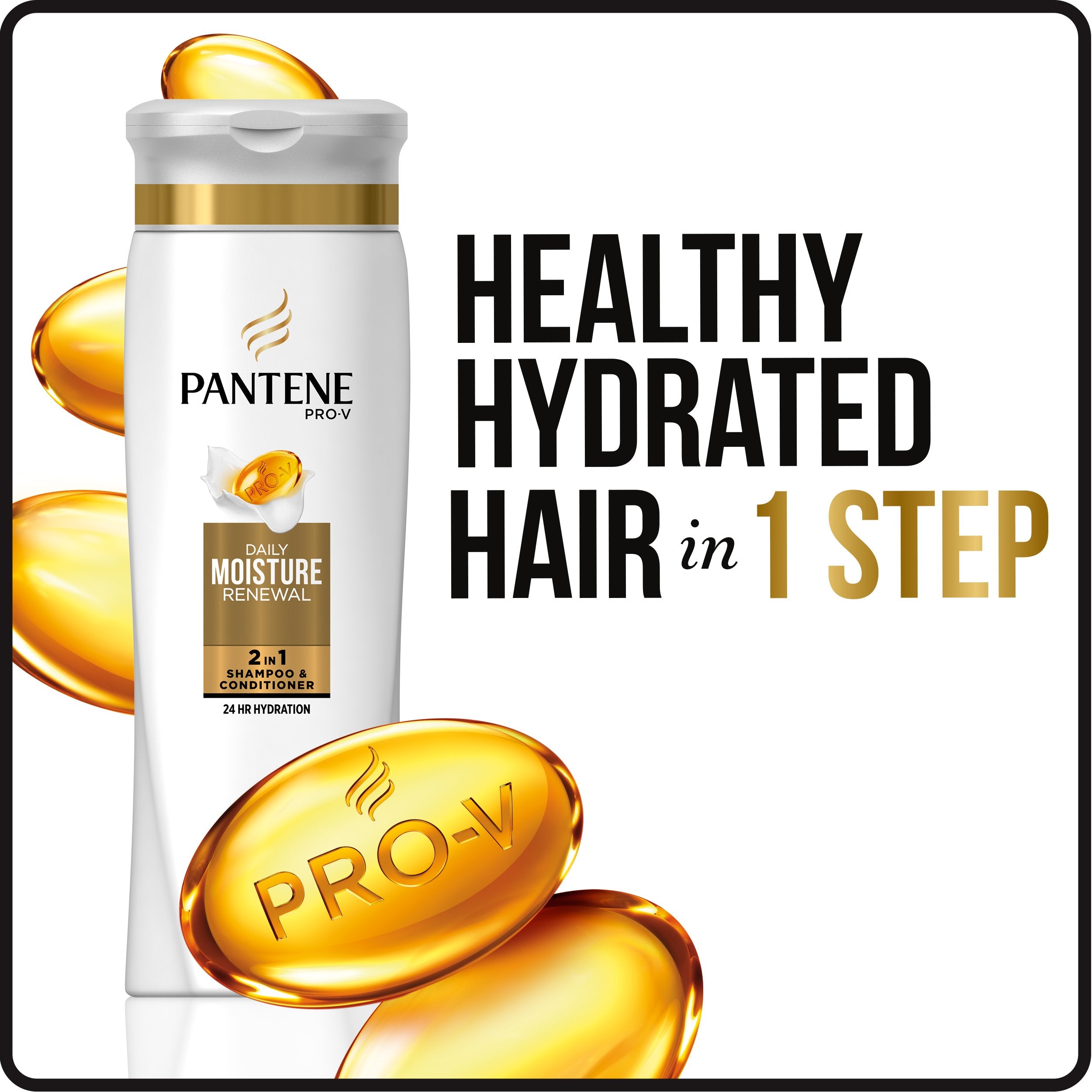 Pantene Pro-V Daily Moisture Renewal product applied for smoother detangling