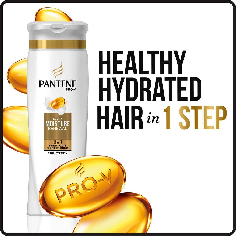 Pantene Pro-V Daily Moisture Renewal product applied for smoother detangling